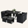 Horrocks 8 Seater Outdoor Dining Set-Black - Thumbnail Image 9