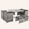 Horrocks 8 Seater Outdoor Dining Set-Grey - Thumbnail Image 5