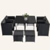 Horrocks 8 Seater Outdoor Dining Set-Black - Thumbnail Image 10