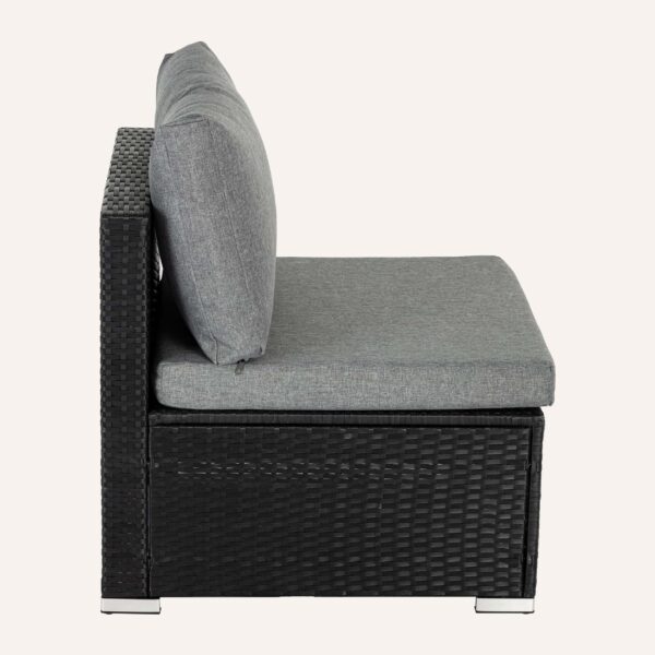 Black Armless Outdoor Sofa Set