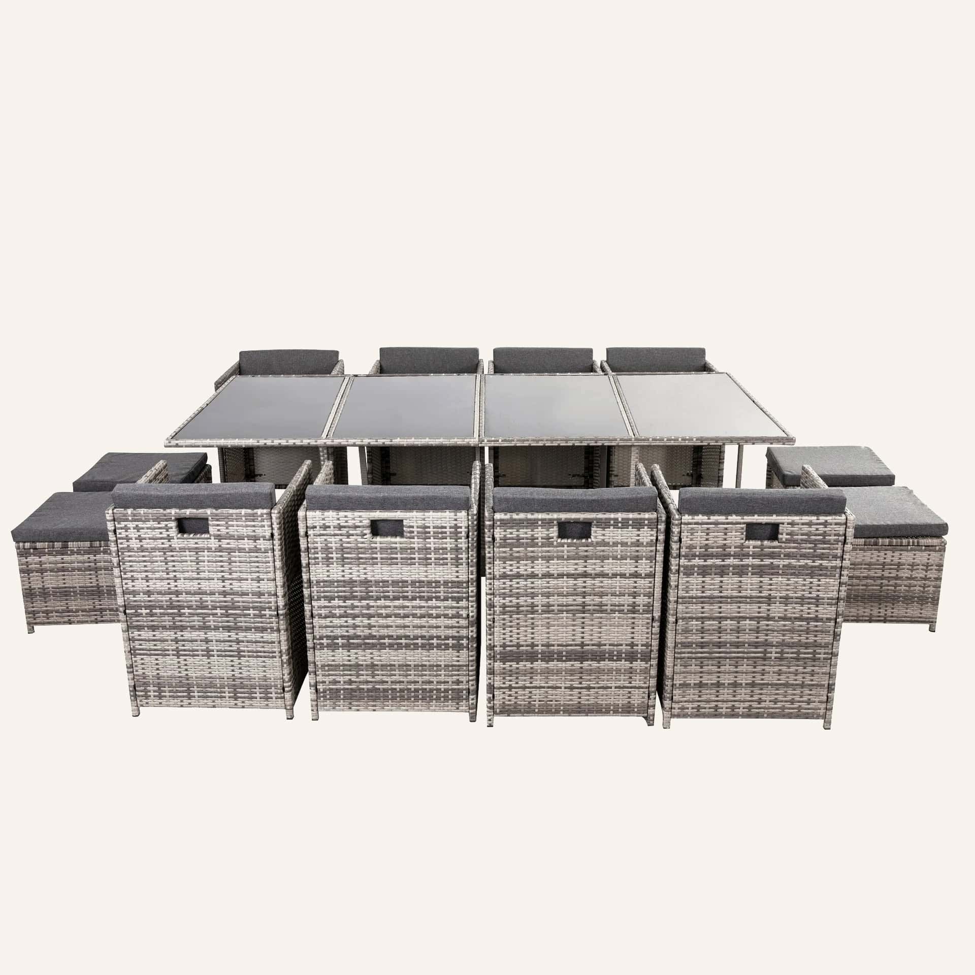 Bali 13PC Outdoor Dining Set-Grey - Image 6