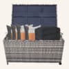 Outdoor PE Wicker Storage Box Garden 320L-Grey - Thumbnail Image 4
