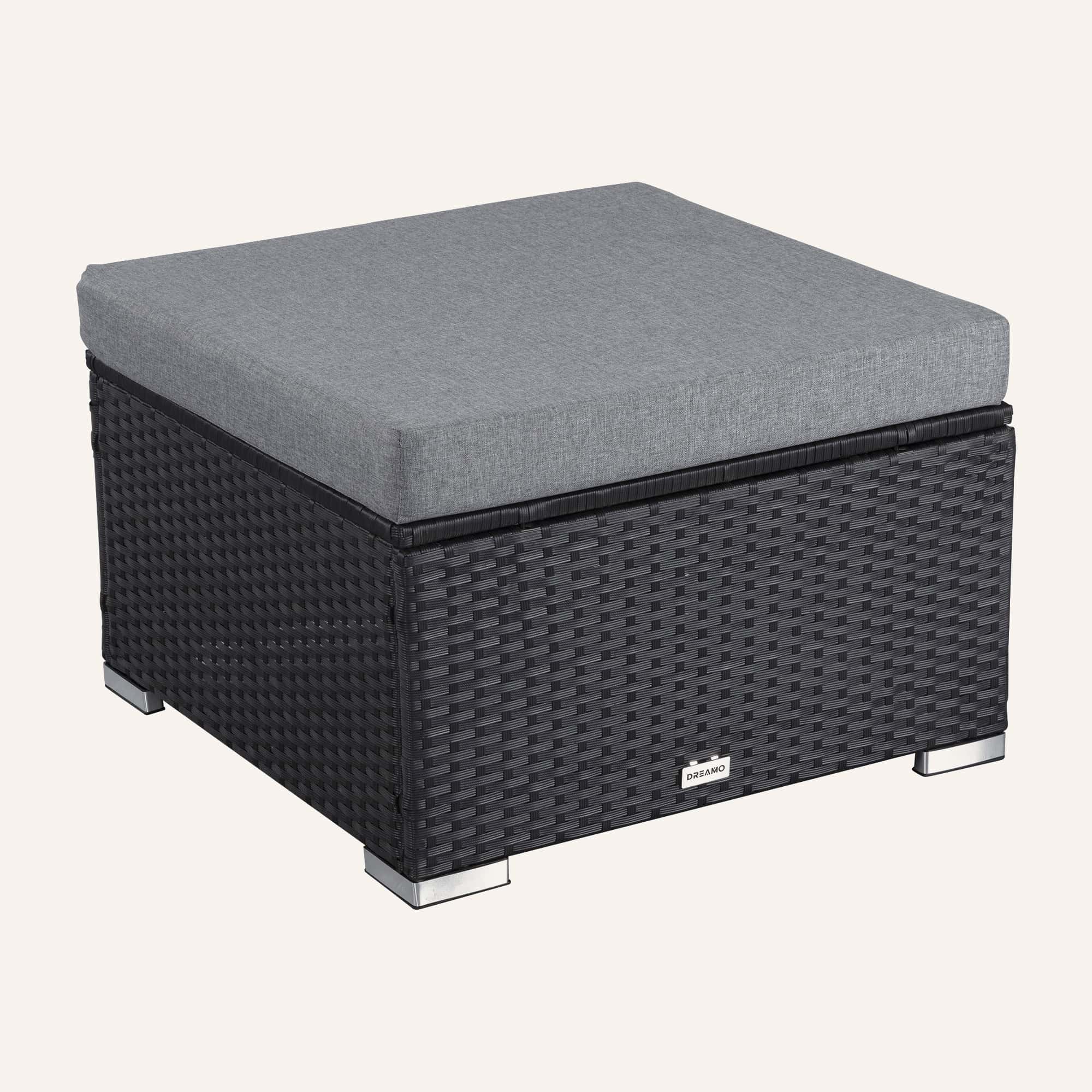 Ottoman-Style Outdoor Lounge Set in Black - Image 11
