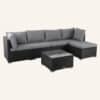 Ottoman-Style Outdoor Lounge Set in Black - Thumbnail Image 9