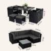 Outdoor Furniture Packages Horrocks 8 Seater Dining Set + Bondi 4 Seater Lounge Sofa - Black - Thumbnail Image 13