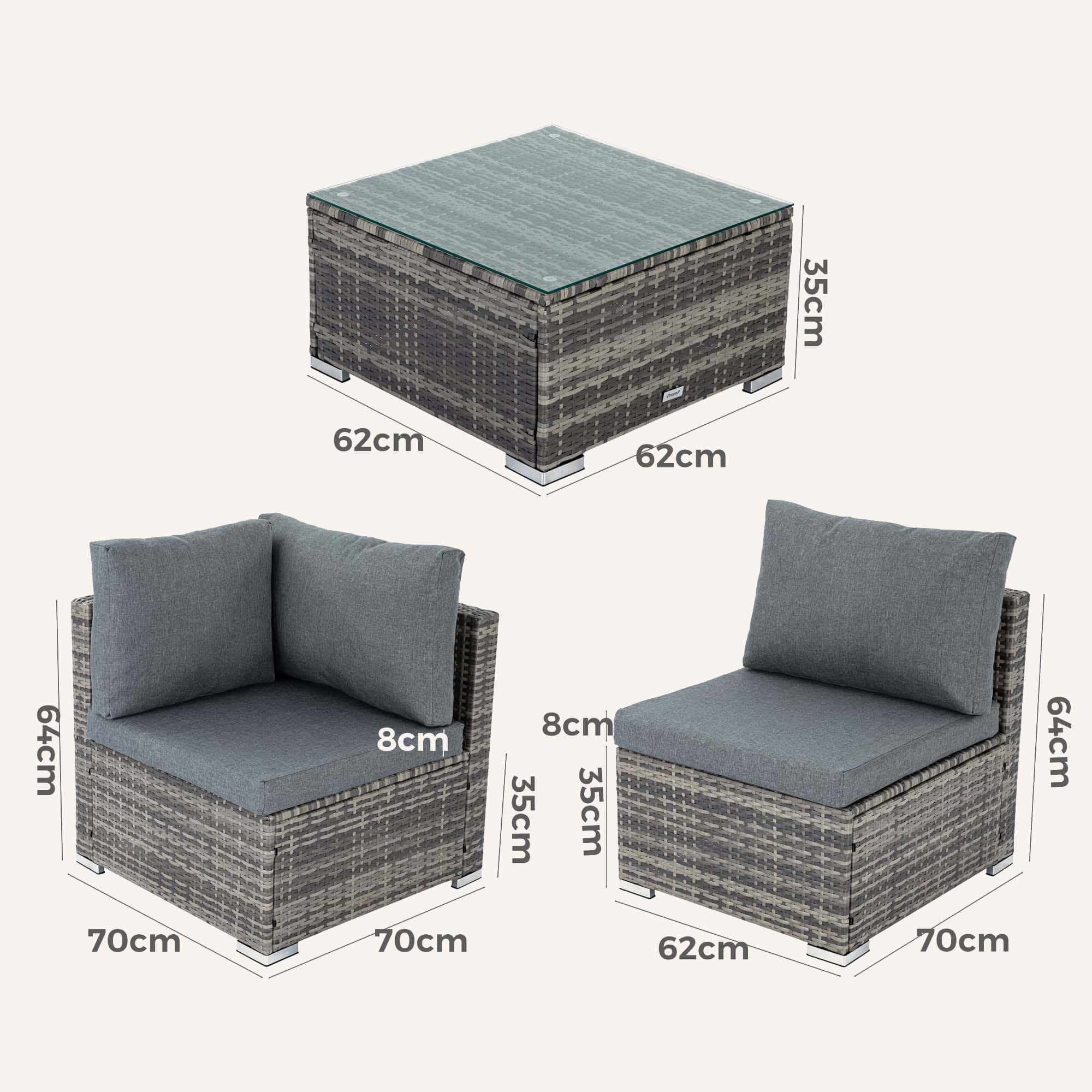 Outdoor Modular Lounge Sofa Bondi -Grey - Image 10