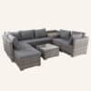 Large Modular Outdoor Ottoman Lounge Set in Grey - Thumbnail Image 5