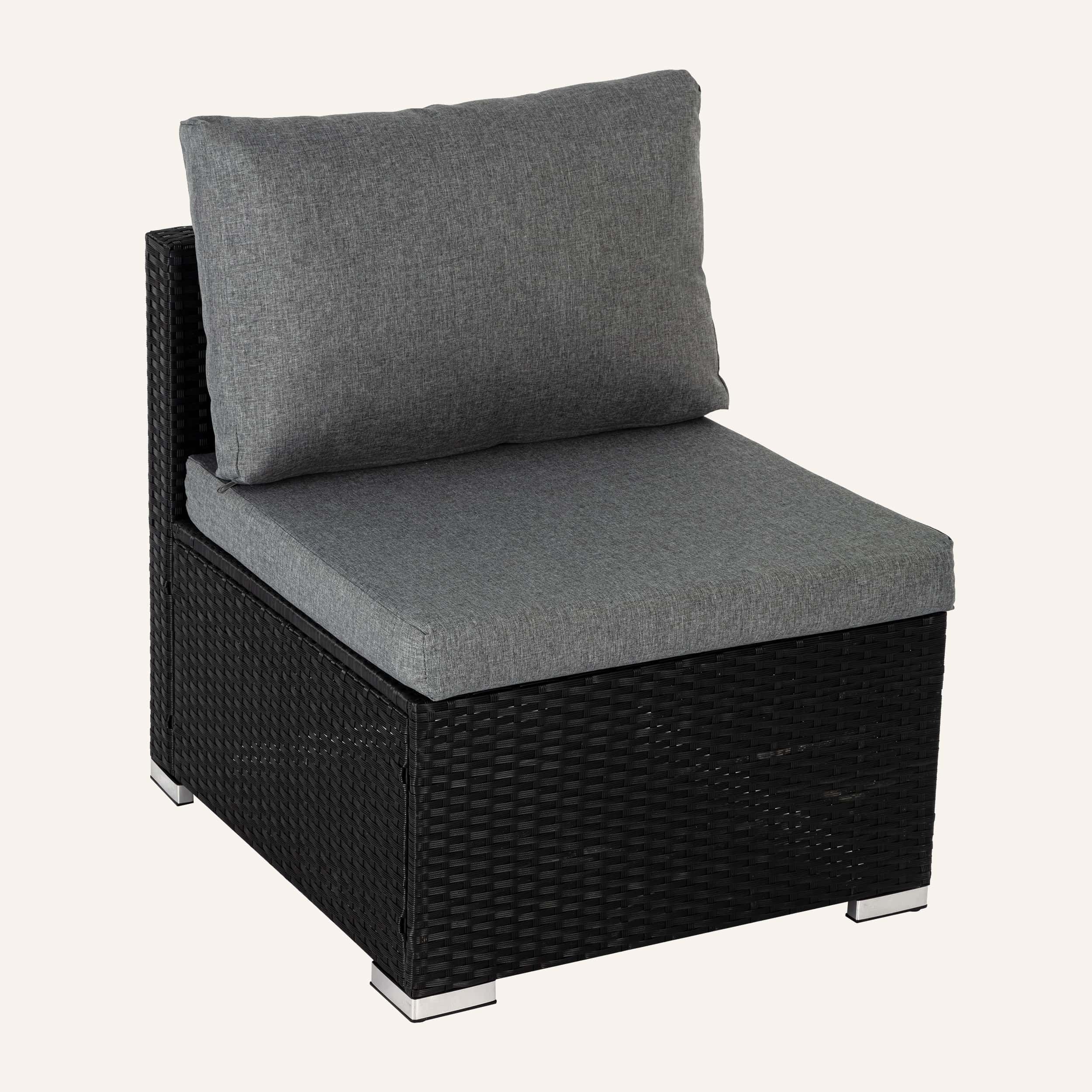 Large Modular Outdoor Ottoman Lounge Set in Black - Image 10