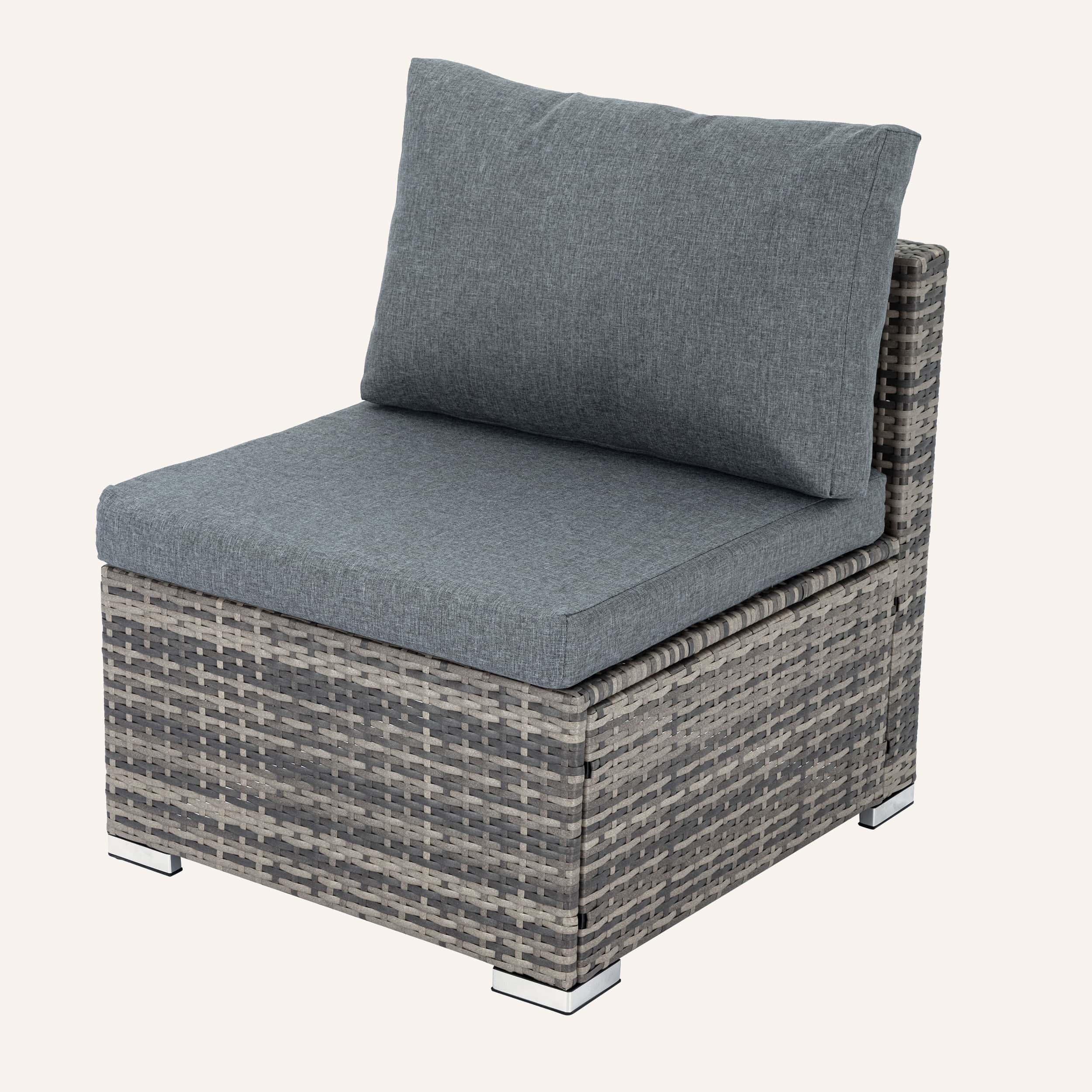 Large Modular Outdoor Ottoman Lounge Set in Grey - Image 7
