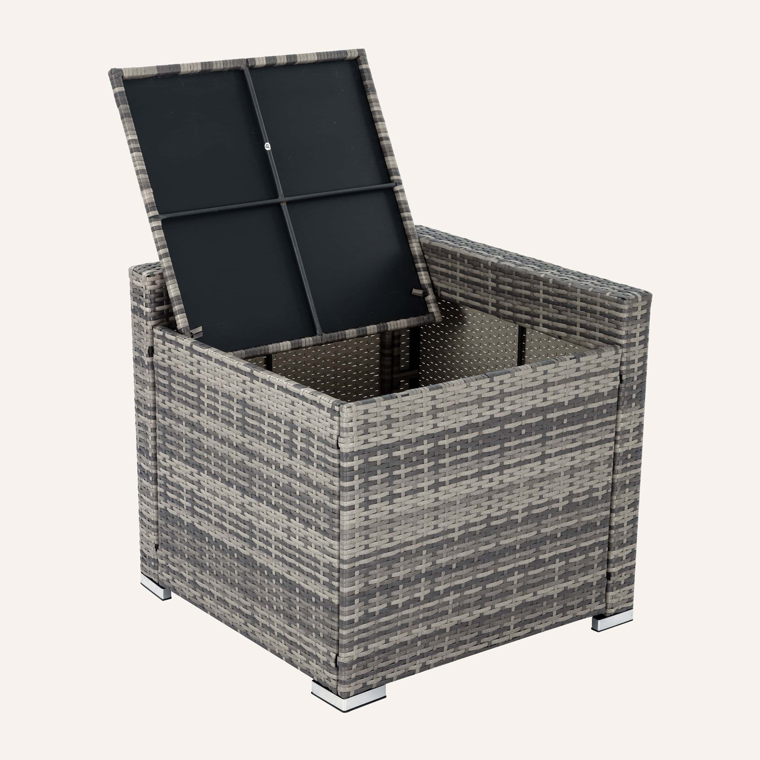Large Modular Outdoor Ottoman Lounge Set in Grey - Image 9