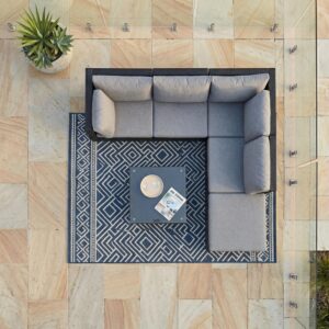 Ottoman-Style Outdoor Lounge Set in Black