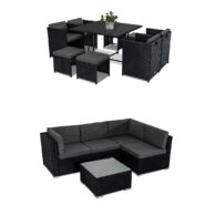 DREAMO 8 Seater Dining Set + 4 Seater Lounge Sofa