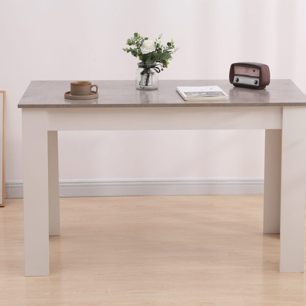 Dining Table Rectangular Wooden 120M-Grey and White