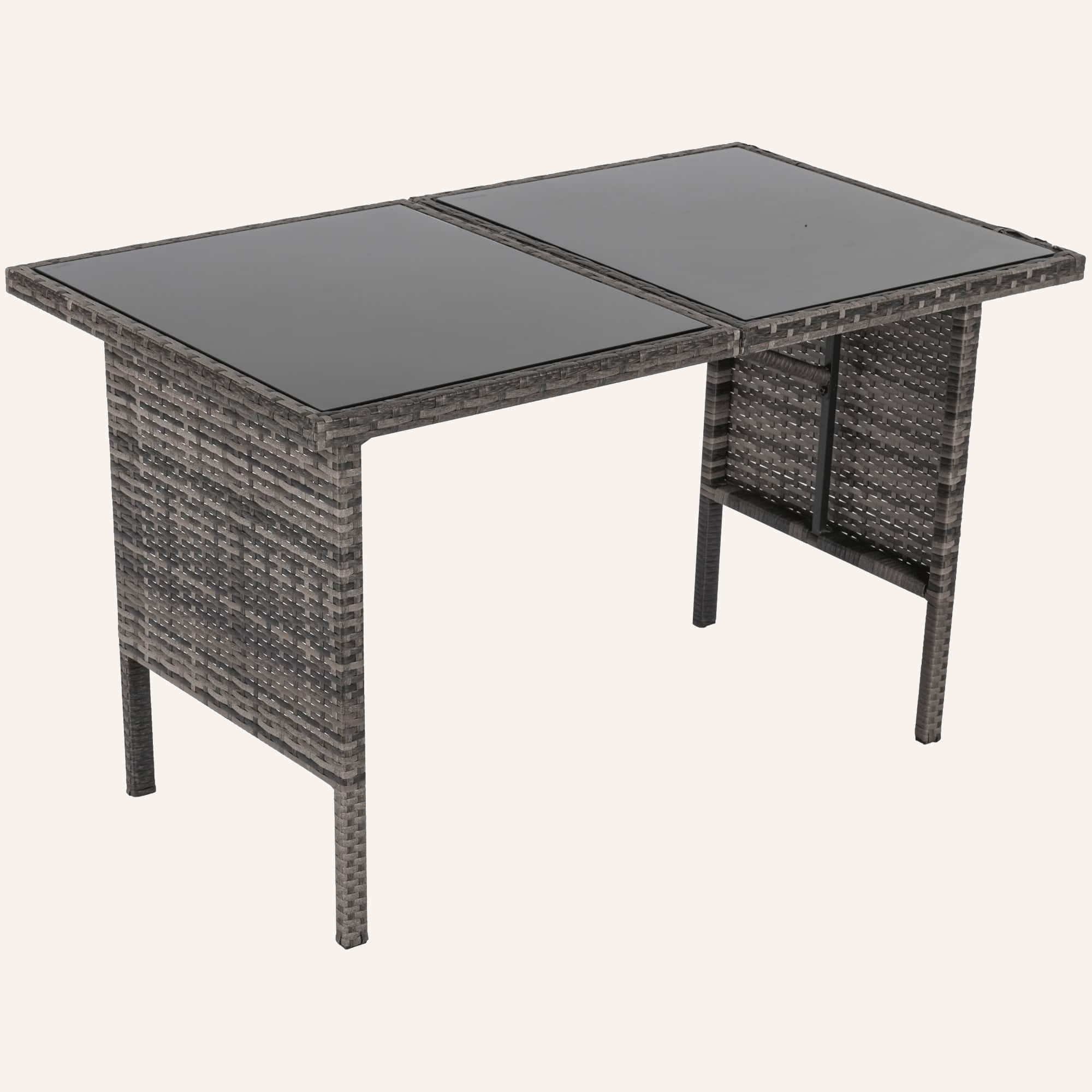 Ella 8-Seater Modular Outdoor Garden Lounge and Dining Set with Table and Stools in Dark Grey Weave - Image 11