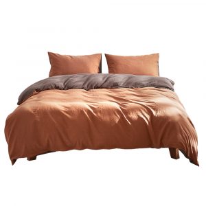 Cotton Quilt Cover - Orange/Brown
