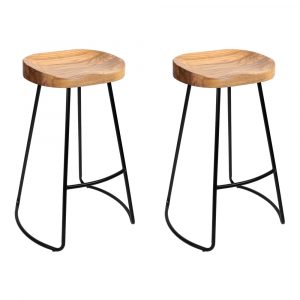 Industrial Inspired Backless Wooden Stools