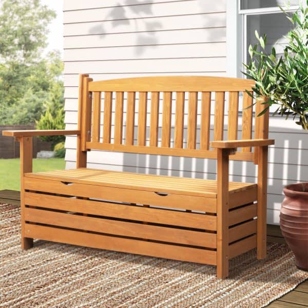 2 Seater Wooden Garden Chair and Storage Box