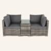 Outdoor Modular Lounge Sofa with Wicker End Table Set - Thumbnail Image 8