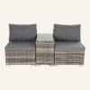 Outdoor Modular Lounge Sofa with Wicker End Table Set - Thumbnail Image 9