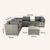 7PC Outdoor Wicker Lounge with Storage Corner (Grey) - Thumbnail Image 11