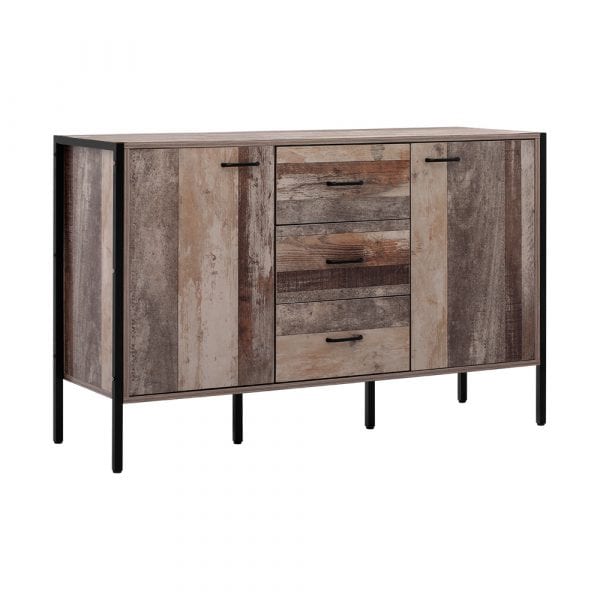 Rustic Wooden Buffet Sidebar Storage Cabinet