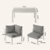 Outdoor White Modern 5 Piece Lounge Set - Thumbnail Image 13