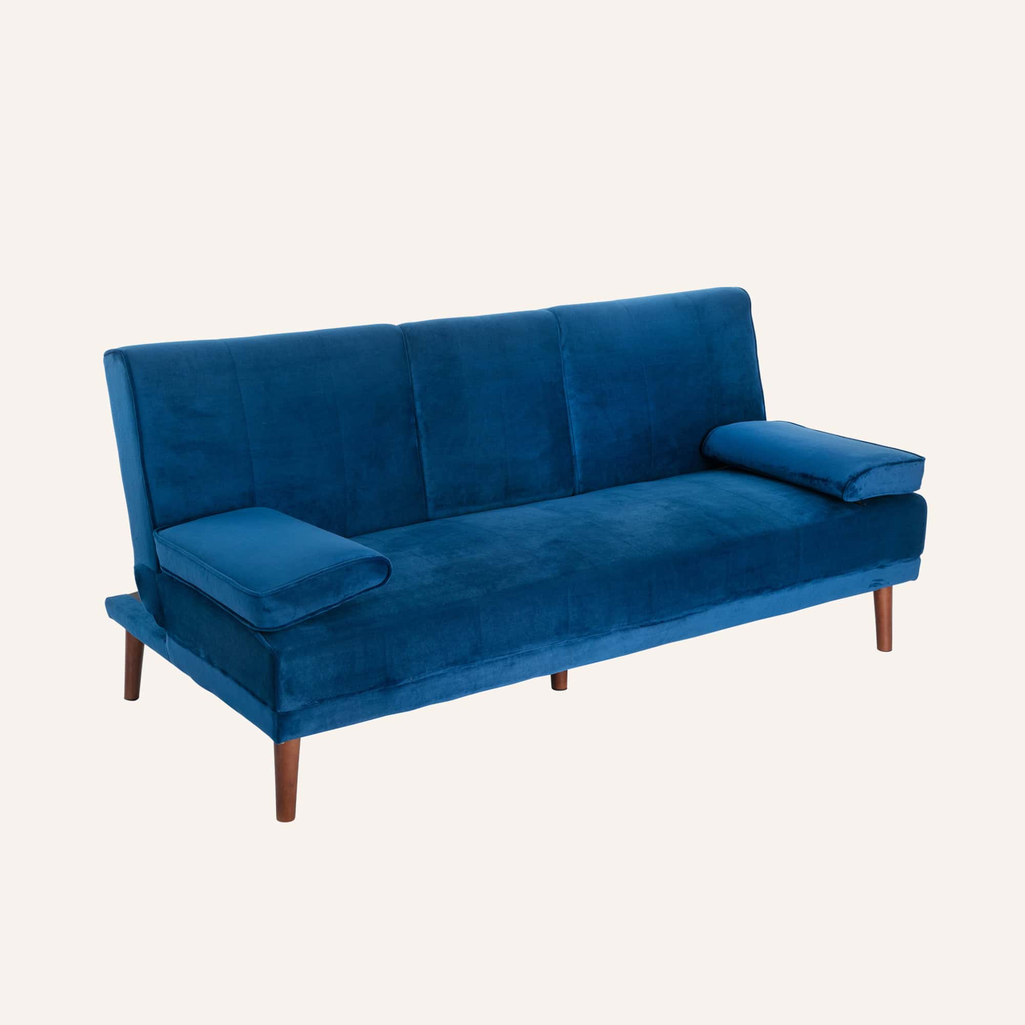 3 Seater Sofa Bed Couch with Cup Holder Velvet Navy - Image 11