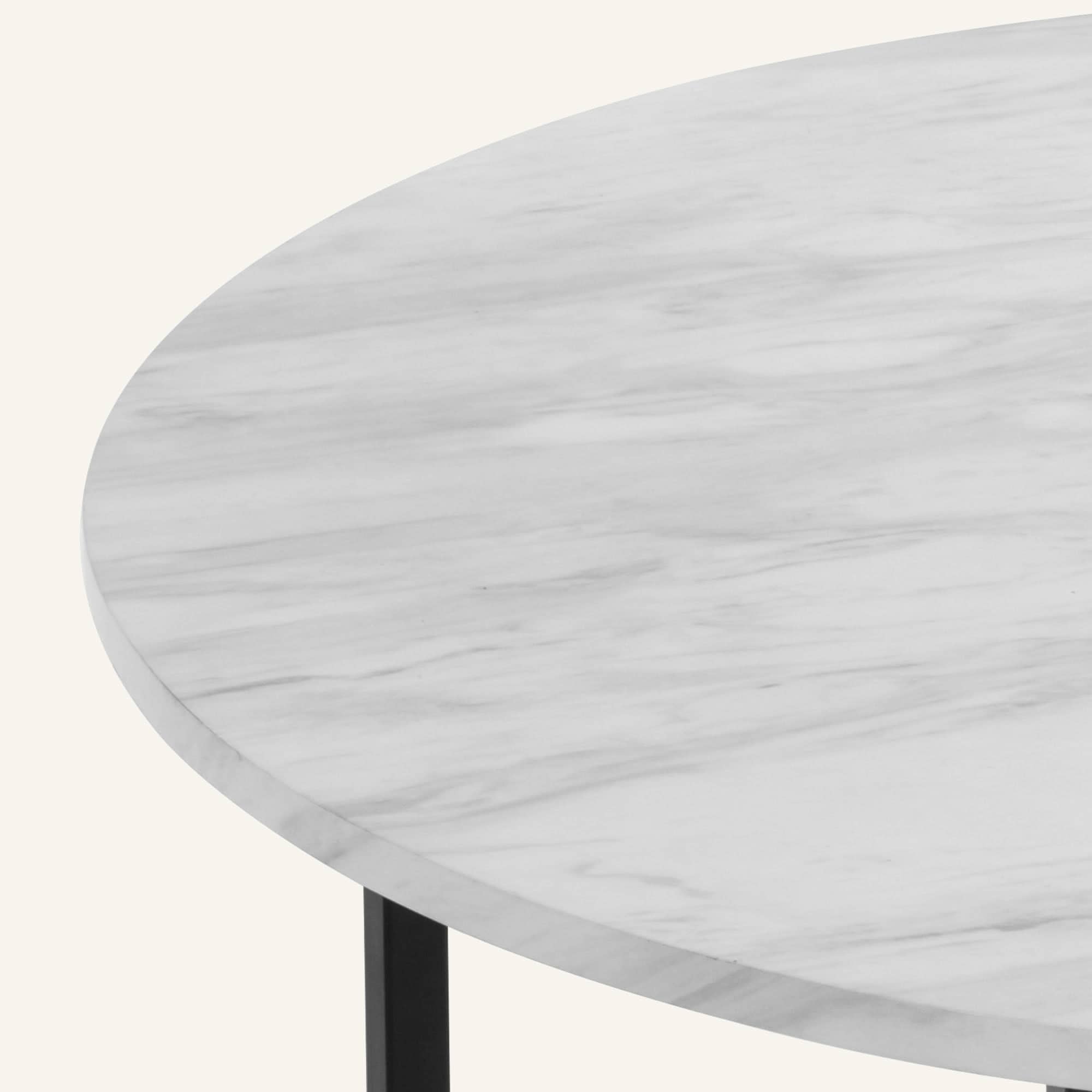 White marble effect round coffee table with gold legs for modern living rooms.