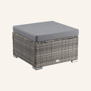 Outdoor wicker ottoman in Grey