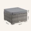 Outdoor wicker ottoman in Grey - Thumbnail Image 5