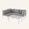 Outdoor White Modern 5 Piece Lounge Set - Thumbnail Image 9