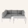 Outdoor White Modern 5 Piece Lounge Set - Thumbnail Image 10