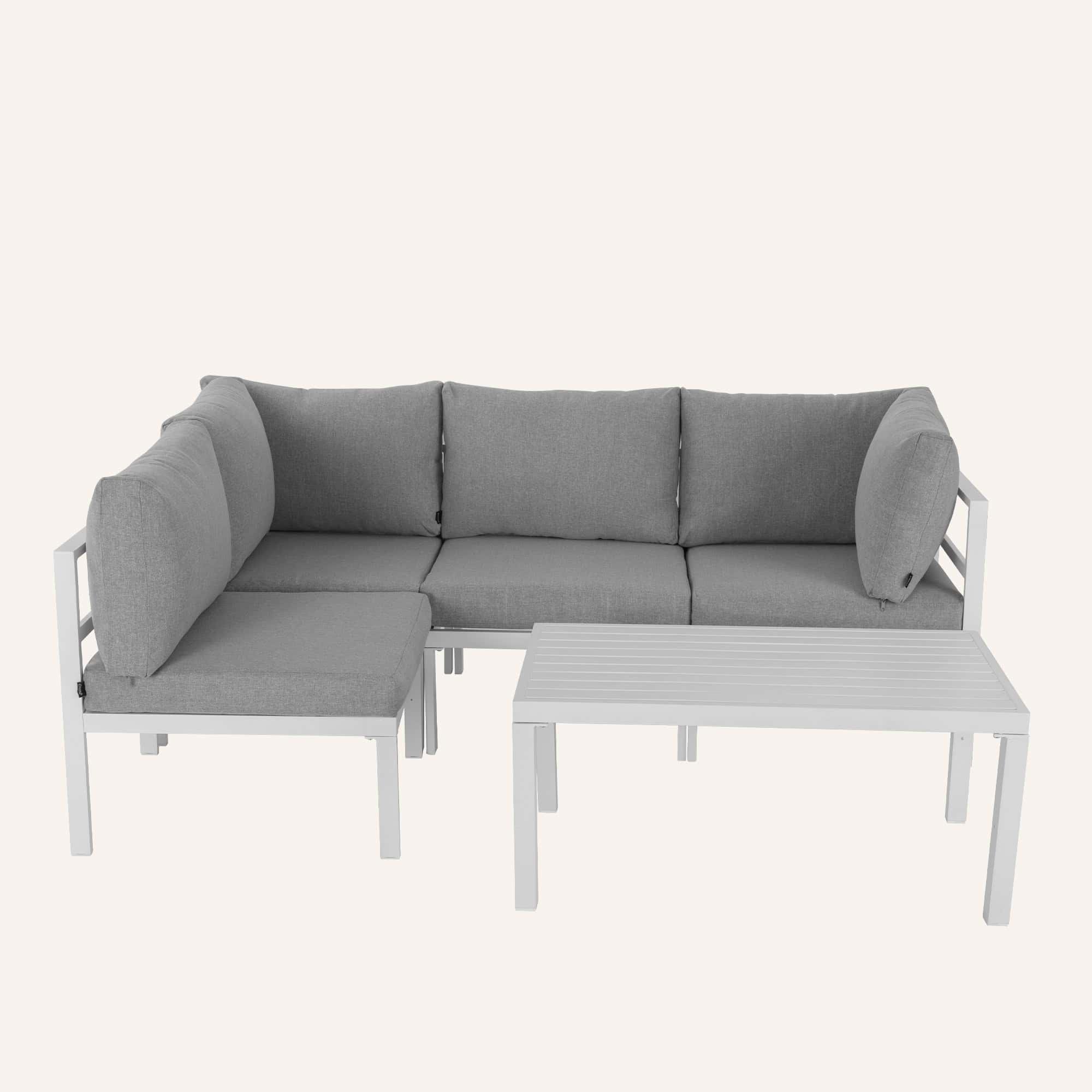 Outdoor White Modern 5 Piece Lounge Set - Image 10