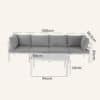 Outdoor White Modern 5 Piece Lounge Set - Thumbnail Image 14
