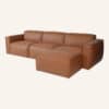 Harbor Luxe 4-Piece Leather Sofa Set with Ottoman - Thumbnail Image 3