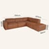 Harbor Luxe Caramel Leather Sofa Set with Ottoman - Thumbnail Image 21