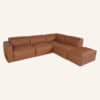 Harbor Luxe Caramel Leather Sofa Set with Ottoman - Thumbnail Image 5