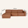 Harbor Luxe 4-Piece Left-Facing Leather Sofa Set with Ottoman - Thumbnail Image 20