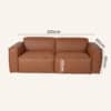 Harbor Luxe 3-Seater Leather Sofa Set - Thumbnail Image 17
