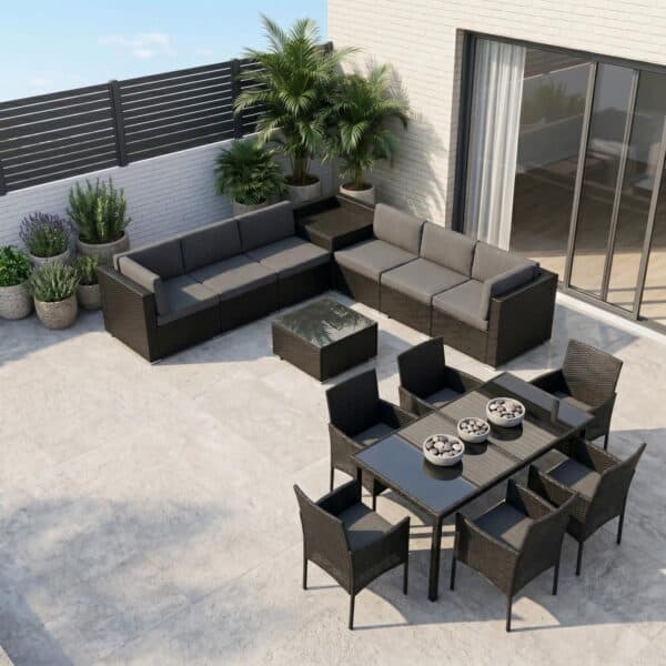 Ebony Elegance Outdoor Dining Set