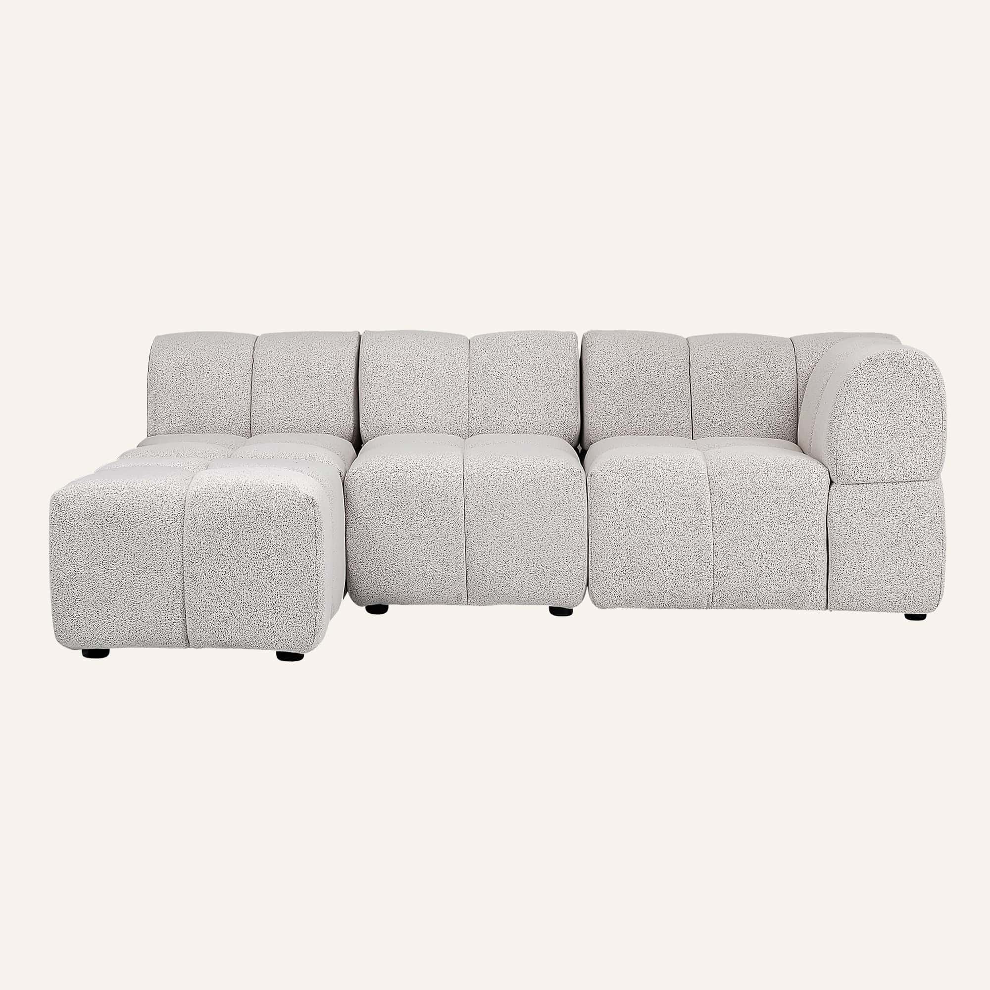 Lola Classic Bouclé Modular Ottoman Lounger - Image 7