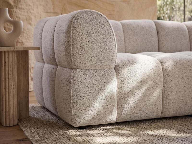 Dreamo Living Lola Bouclé Lounger Lola Bouclé Lounger by Dreamo Living in a modern living room setting.