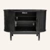 Mid-Century Black Ribbed Sideboard Cabinet - Thumbnail Image 12