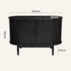 Mid-Century Black Ribbed Sideboard Cabinet - Thumbnail Image 13