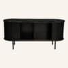 Ribbed Black Sideboard with Sliding Doors - Thumbnail Image 12