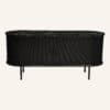 Ribbed Black Sideboard with Sliding Doors - Thumbnail Image 8