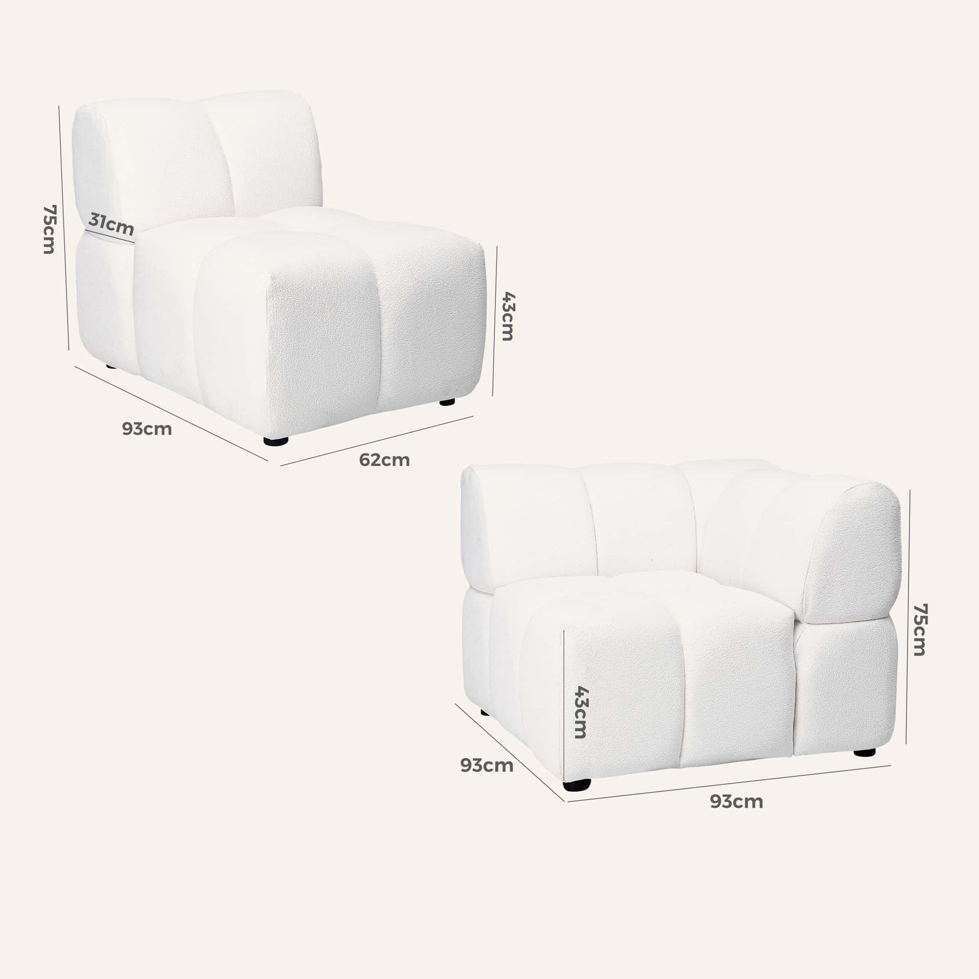 Lola Mid-Century Modern Modular Curved Sofa and Chaise Set - Image 29