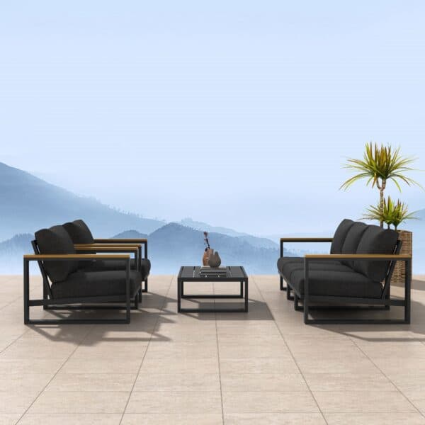 5 Seater Grandeur Lounge Suite - Charcoal Grey
