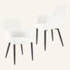 Boucle - teddy Sherpa Fabric Bliss Armrest Dining Chair Ensemble - Thumbnail Image 5