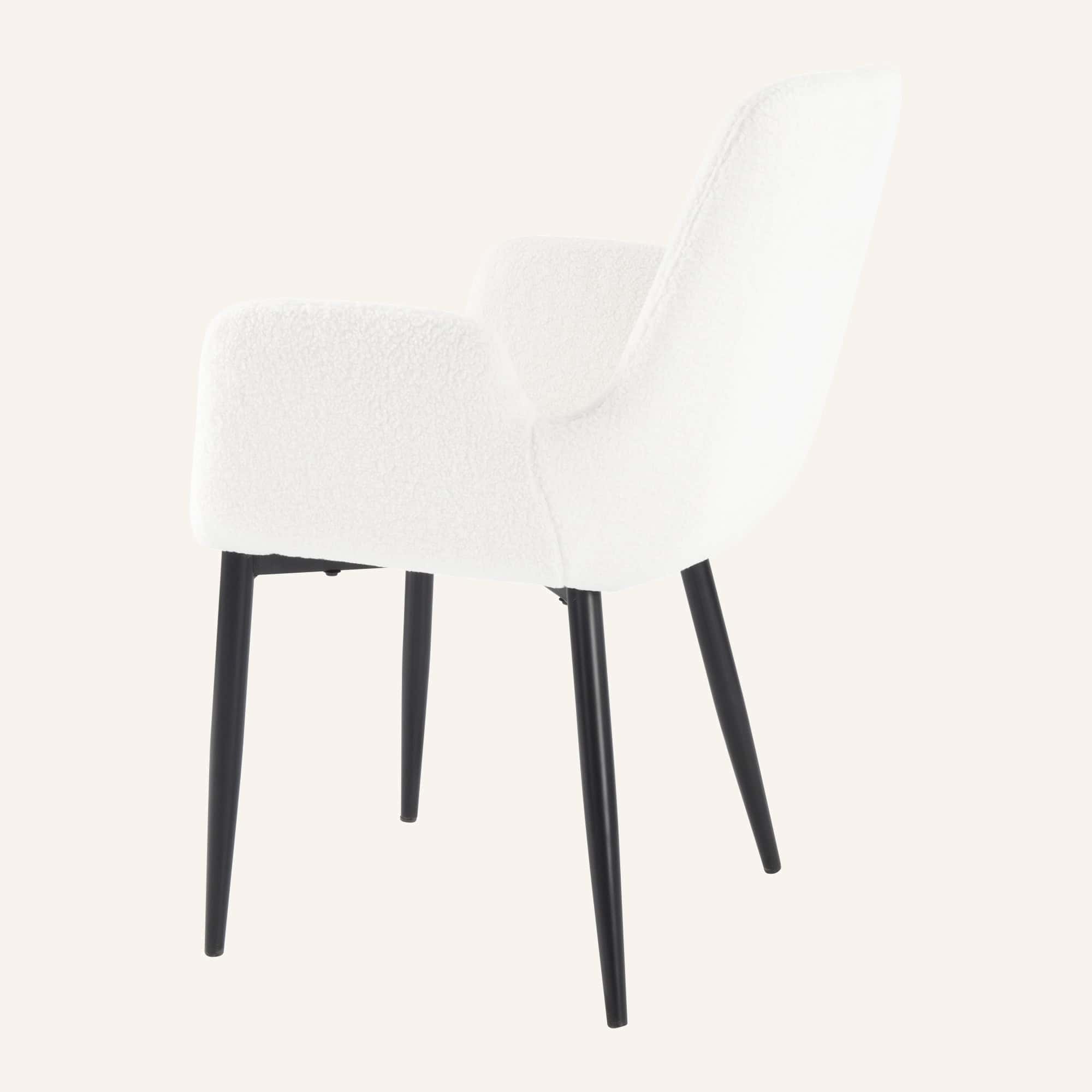 Boucle - teddy Sherpa Fabric Bliss Armrest Dining Chair Ensemble - Image 8